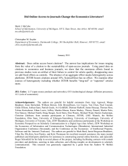 Did Online Access to Journals Change the Economics Literature?
