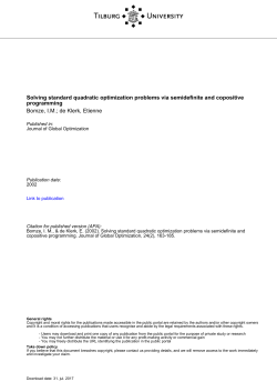Tilburg University Solving standard quadratic optimization problems