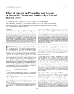 Effect of Glucose on Production and Release of Proinsulin