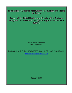 The Status of Organic Agriculture, Production and Trade in Kenya