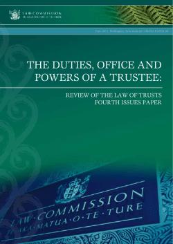 The duTIes, offIce aNd PoWers of a TrusTee