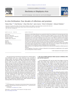 In vitro fertilization: Four decades of reflections and promises