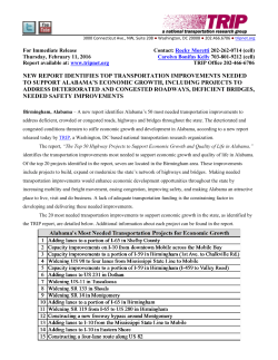 new report identifies top transportation improvements needed to