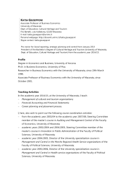 KATIA GIUSEPPONI Profile Degree in Economics and Business
