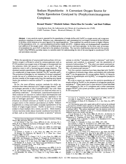 Sodium Hypochlorite: A Convenient Oxygen Source for Olefin