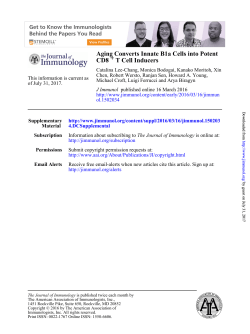 Aging Converts Innate B1a Cells into Potent CD8+ T Cell Inducers