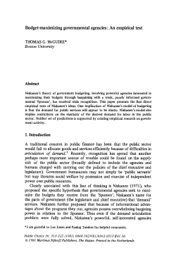 Budget-maximizing governmental agencies: An empirical test