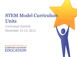 STEM Model Curriculum Units - Massachusetts Department of