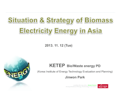 2013. 11. 12 (Tue) KETEP Bio/Waste energy PD Jinwon Park