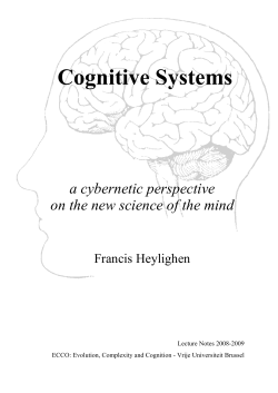 Cognitive Systems - Vrije Universiteit Brussel