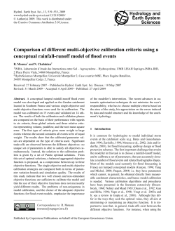 Comparison of different multi-objective calibration criteria using a