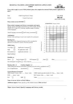 Application Form - van Asch Deaf Education Centre