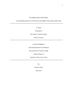 1 WE SHOULD BE TOGETHER: AN EXPLORATION OF ACTING IN