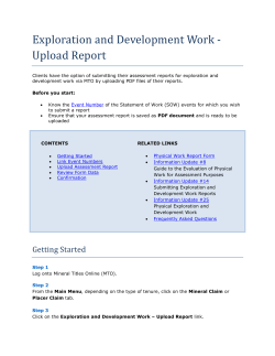 Claim Exploration and Development Work