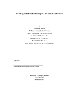 Modeling of Subcooled Boiling in a Nuclear Reactor
