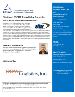 Martin Brower Event Flyer - CSCMP Cincinnati Roundtable