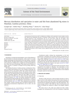 Mercury distribution and speciation in water and fish