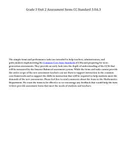 Grade 3 Unit 2 Assessment Items CC Standard 3.OA.3