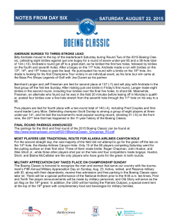 2015 Day Six Notes - Round Two