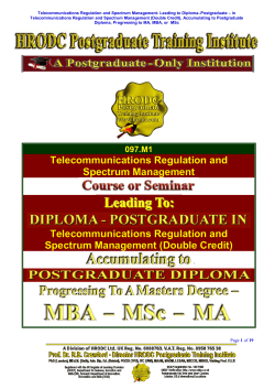 Telecommunications Regulation and Spectrum Management