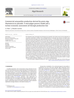 Commercial astaxanthin production derived by green alga