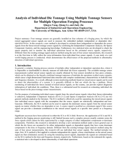 Analysis of Individual Die Tonnage Using Multiple Tonnage Sensors