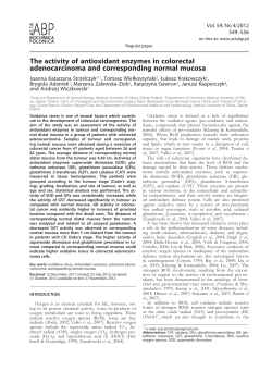 The activity of antioxidant enzymes in colorectal adenocarcinoma