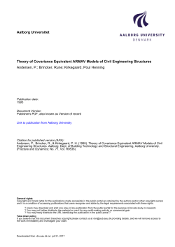 Aalborg Universitet Theory of Covariance Equivalent ARMAV