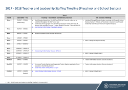2017 - 2018 Teacher and Leadership Staffing Timeline (Preschool