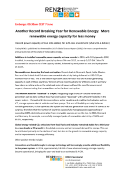 Another Record Breaking Year for Renewable Energy