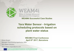 Yara Water Sensor - Irrigation scheduling protocols based