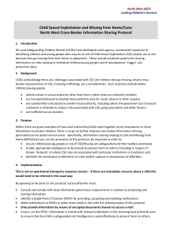 Child Sexual Exploitation and Missing from Home/Care