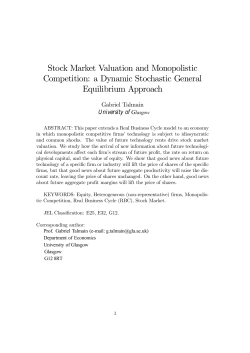 Stock Market Valuation and Monopolistic Competition