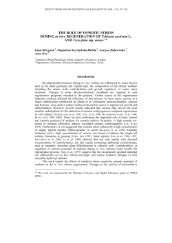 THE ROLE OF OSMOTIC STRESS DURING in vitro - ifr