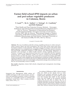 Farmer field school-IPM impacts on urban and peri