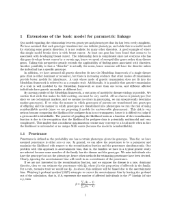 1 Extensions of the basic model for parametric linkage Our model