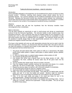 Microbiology 3004 Fist-bump hypothesis &ndash; notes for instructors