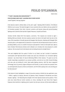 March 2016 ***LIGHT + BUILDING 2016 SHOW REVIEW*** FEILO