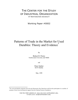 Patterns of Trade in the Market for Used Durables: Theory and