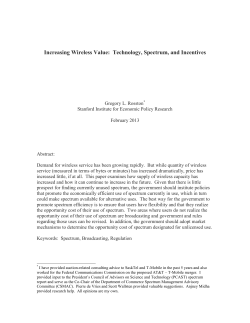 Increasing Wireless Value: Technology, Spectrum, and