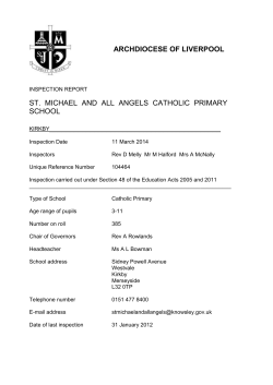 St Michael and All Angels R.E. Report