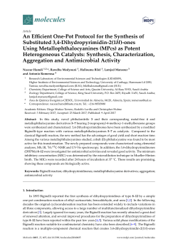 An Efficient One-Pot Protocol for the Synthesis of Substituted 3,4