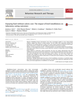 The impact of brief mindfulness on laboratory eating outcomes