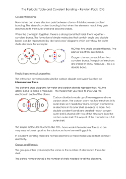 The Periodic Table and Covalent Bonding