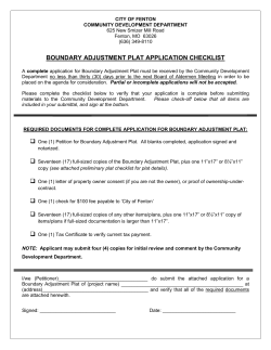Boundary Adjustment Plat Application Packet
