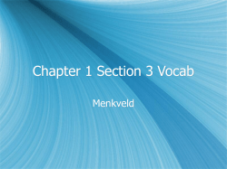Chapter 1 Section 3 Vocab