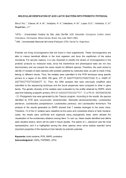 MOLECULAR IDENFICATION OF ACID LACTIC BACTERIA WITH