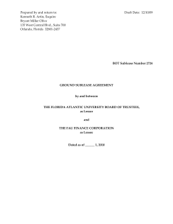Prepared by and return to: Draft Date: 12/10/09 Kenneth R. Artin