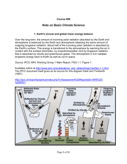 Note on Basic Climate Science