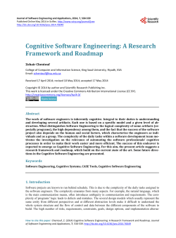 Cognitive Software Engineering - Scientific Research Publishing